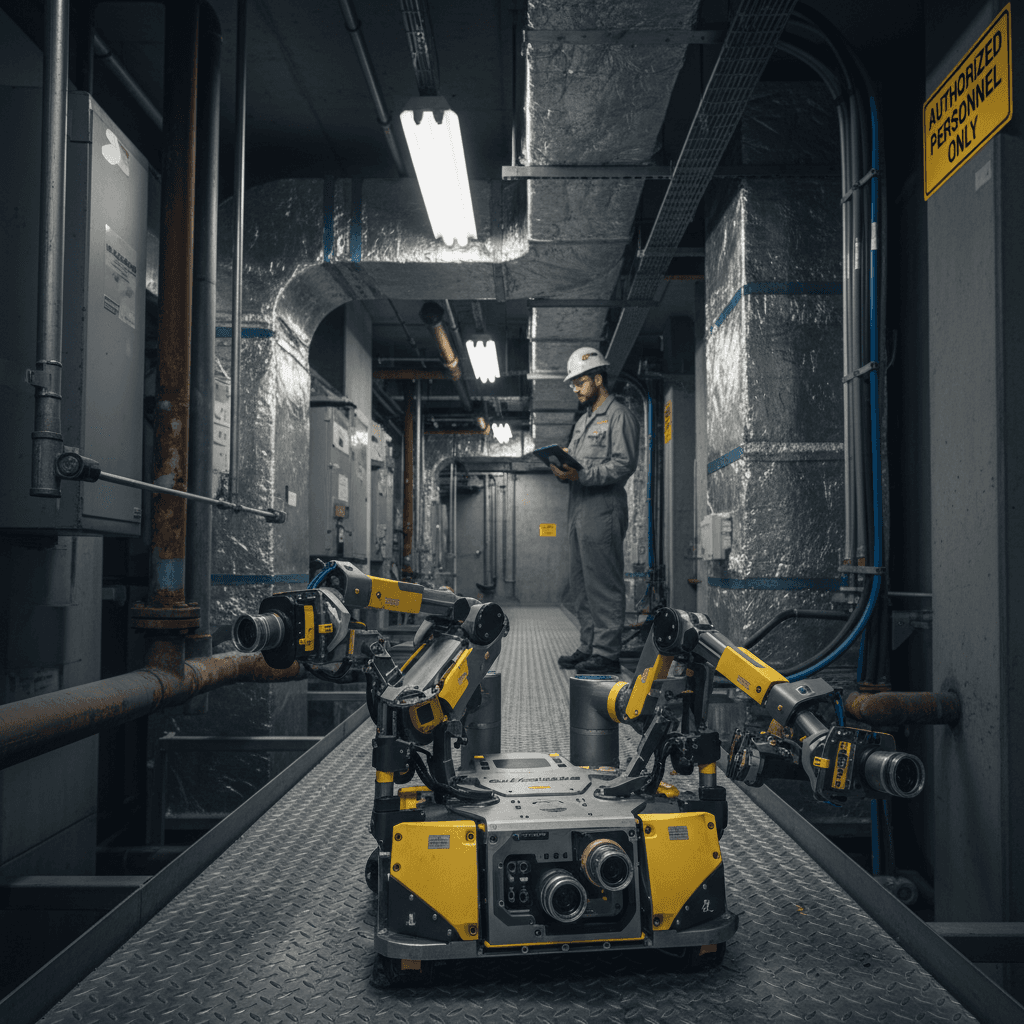 Facility inspection robot checking building systems