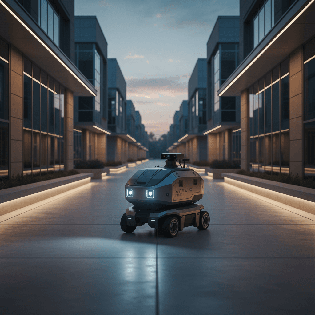 Autonomous patrol robot in operation